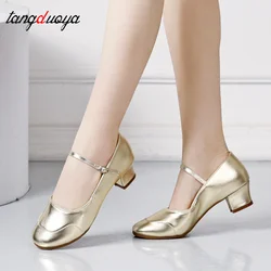 Zapatos de baile latino para mujer, zapatos de baile de salón profesionales, tacones de 4cm, zapatos de baile modernos, práctica, Punta cerrada