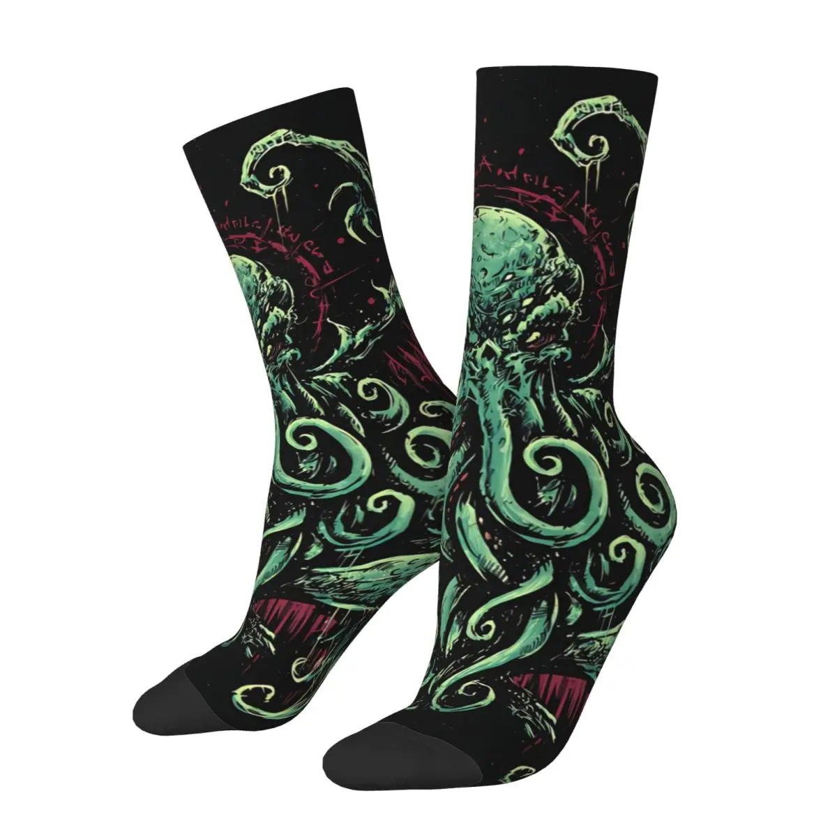 Cthulhu-Calcetines Kawaii para gimnasio, medias con patrón de dibujos animados