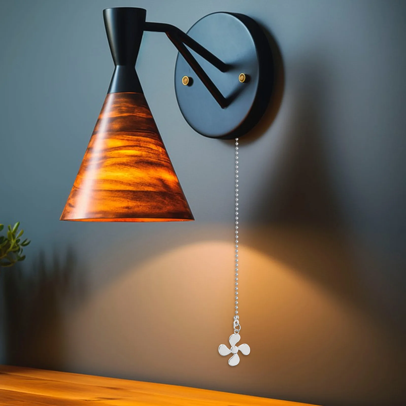 

2Pcs Ceiling Fan Pull Chain Kit Vintage Fan Pendant Pulls Decorative Light Switch Extenders for Home Office Lamp Decor Silver