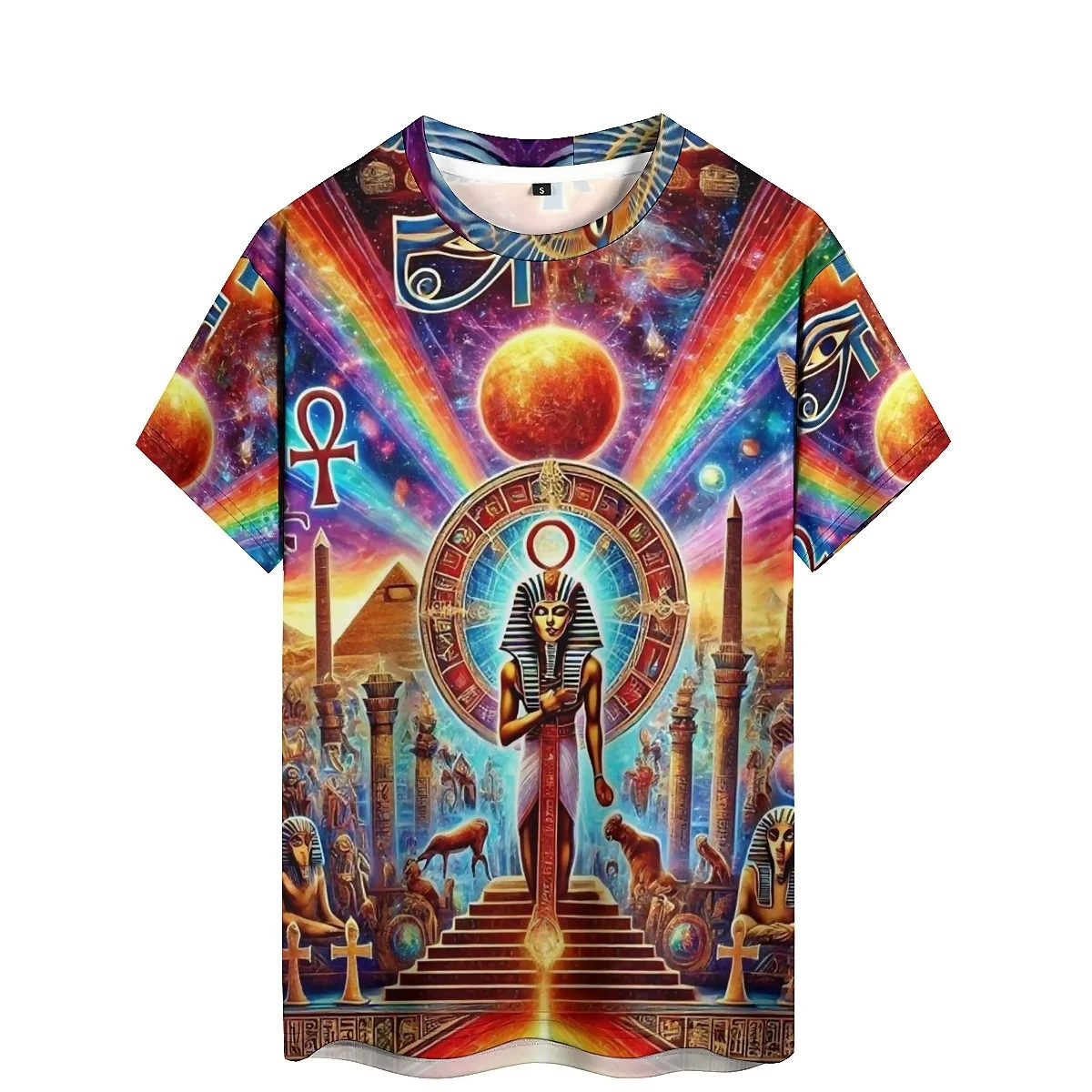 Men's Loose Color-Block Splatter 3D Printed Short-Sleeve T-Shirt - Daily Outing, Full-Body Print, Smooth Fabric