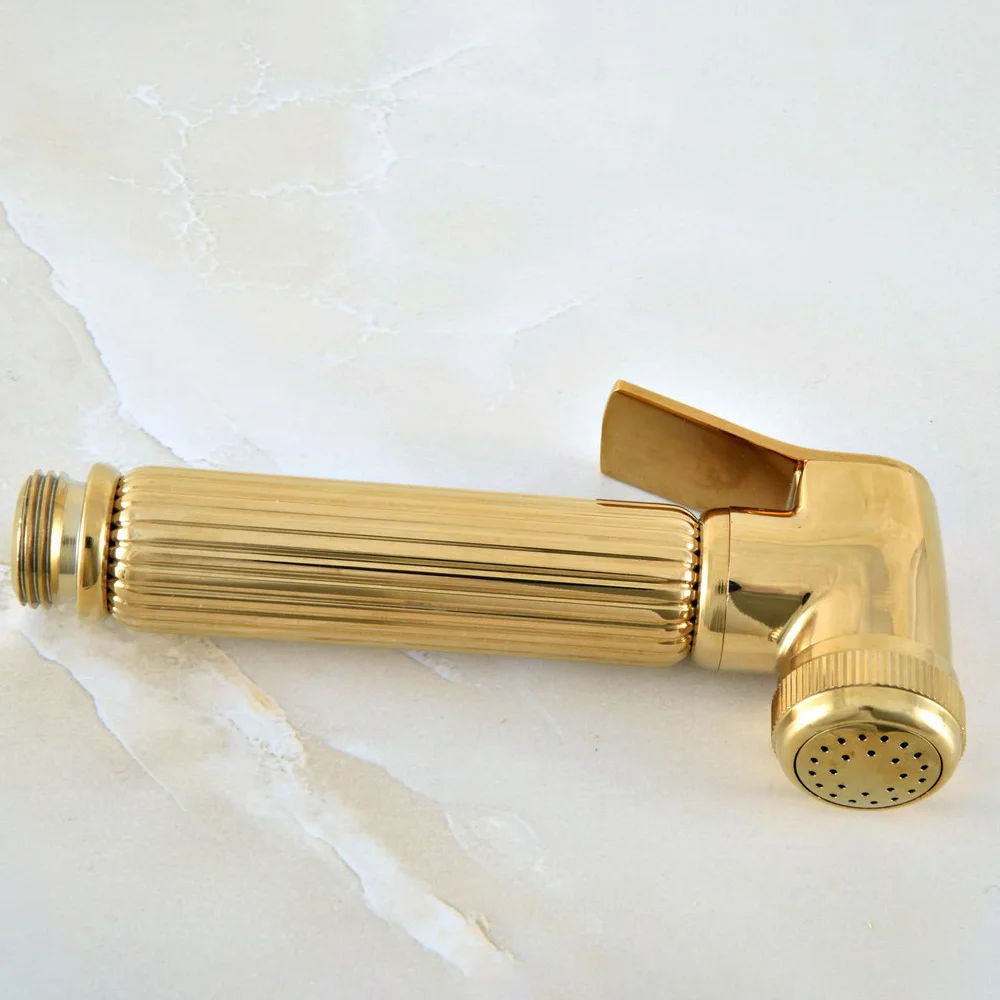 Luxury Gold Color Brass Bathroom Shower Head Toilet Bidet Faucet Lavatory Gun Nhh050