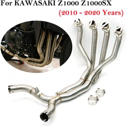 Slip On For KAWASAKI Z1000 Z1000SX 2010 - 2020 Motorcycle Exhaust Systems Escape Titanium Alloy Front Middle Link Pipe Muffler