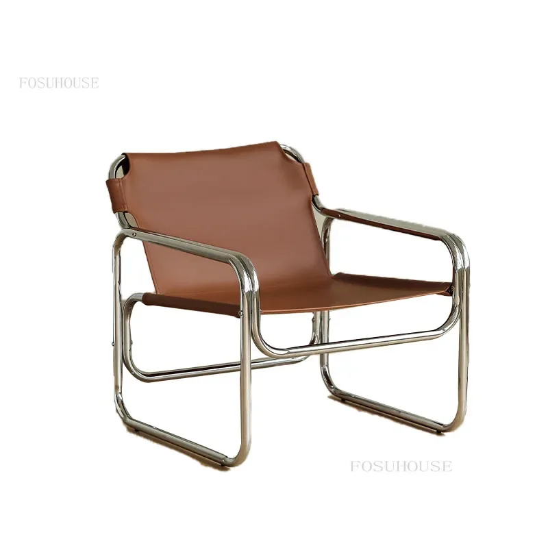 Nordic Leather Living Room Chairs for Iving Room Home Lounge Chair Modern Minimalist Designer Light Luxury Living Room Chair