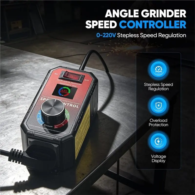 AB41-For Angle Grinder Compatible 230V Motor Speed Controller, 4000W 10A With Overload Protection EU Plug