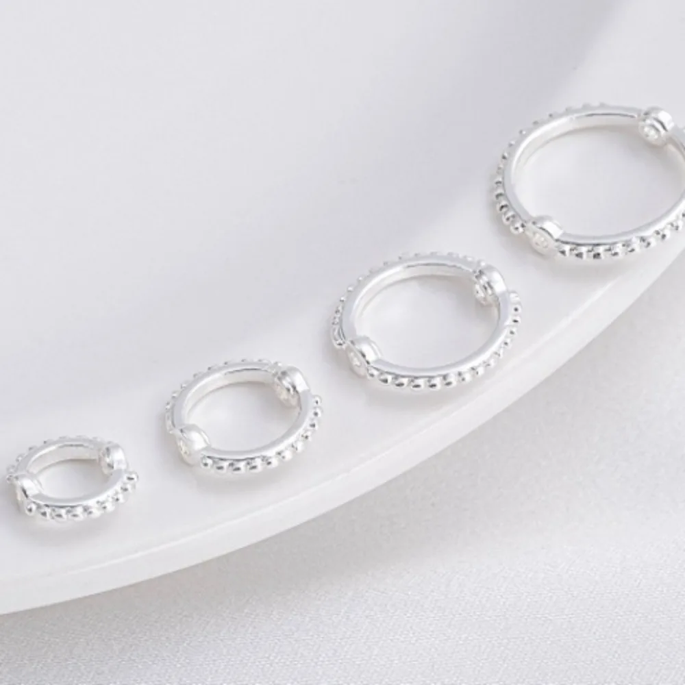 

Copper Bag Thick Silver Twist Set Bead Ring Bright Silver Bag Bead Ring Handmade Beaded DIY Pearl Crystal Jewelry Accessories