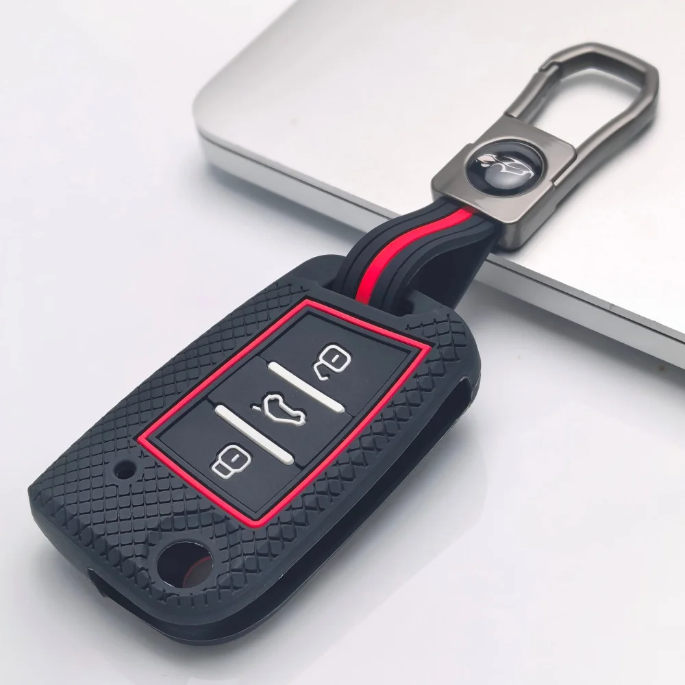 Key Case Cover for VW Golf 7 GTI POLO T-Cross T-Roc Touran Tiguan Skoda Octavia Rapid Kodiaq Fabia Seat Ibiza Leon Ateca Arona