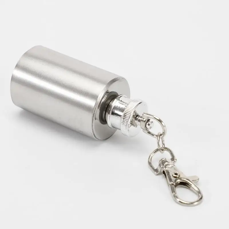 Mini 1oz Edelstahl-Hüftflasche mit Schlüsselanhänger, Leicht und Langlebig – Detail 7