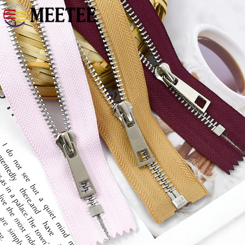 

2/5Pcs 5# Metal Zipper Tape 15-80cm Close/Open-End Zippers Replace Bag Shoes Clothes Decor Zip Repair Kits Sewing Accessories