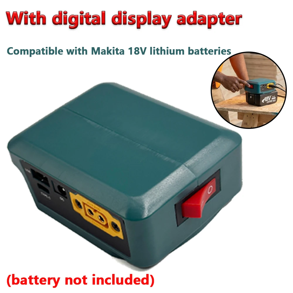 

Bidirectional Power Converter for Makita 18V Li-ion Battery – Digital Voltage Display USB Fast Charge DC XT60 (NO Battery)
