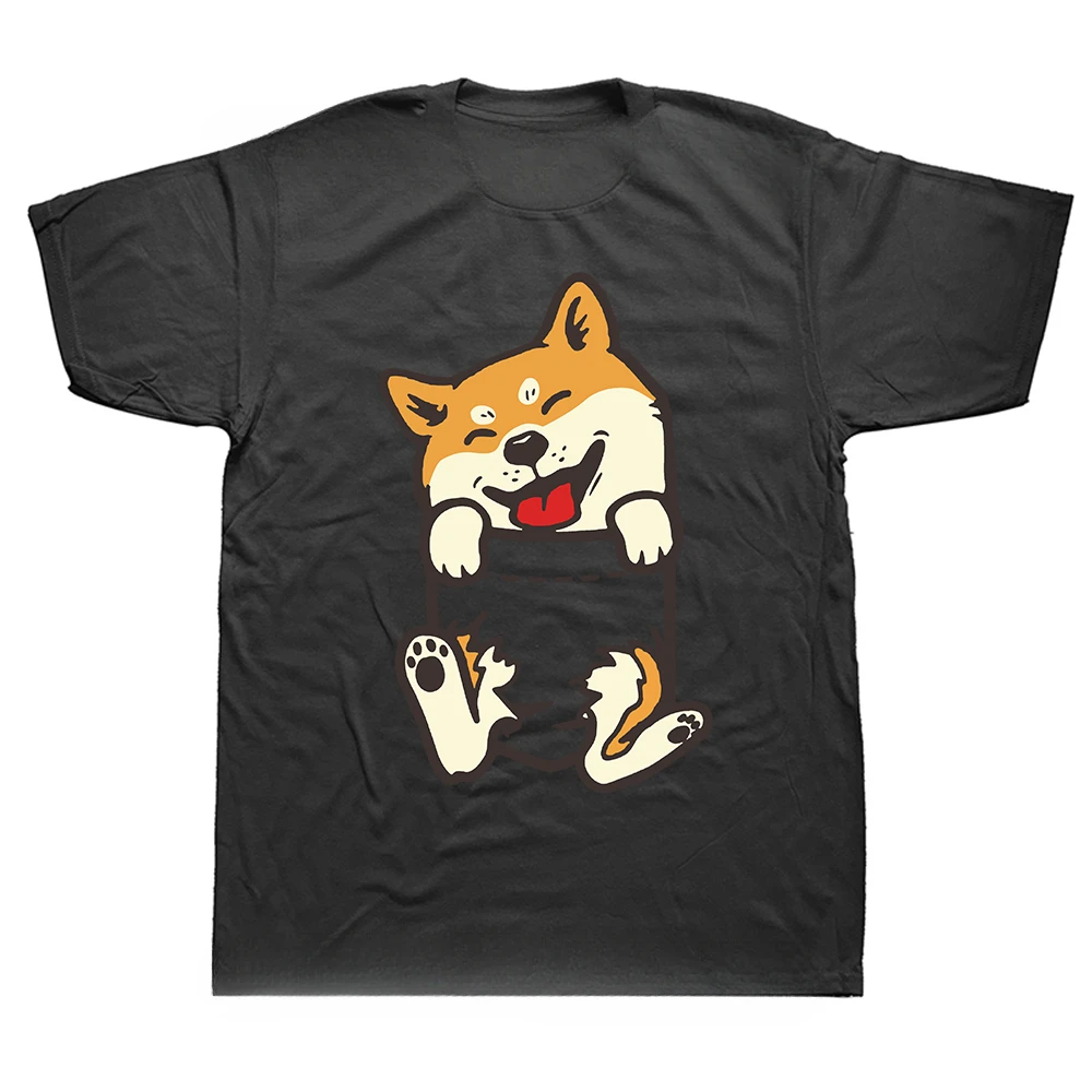 Hot Sale Short Sleeve Dog Dad Gifts T-shirt Mens Clothing Funny Three Shiba Inu Moon T Shirts Summer Graphic Cotton Streetwear