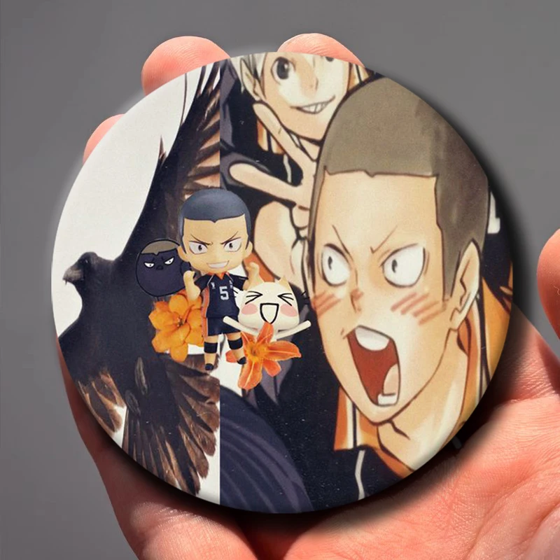 Anime Role Play Round Pins Cartoon Character Ryūnosuke Tanaka Badges Tinplate Brooches for Clothes Decoration Accessories Gifts