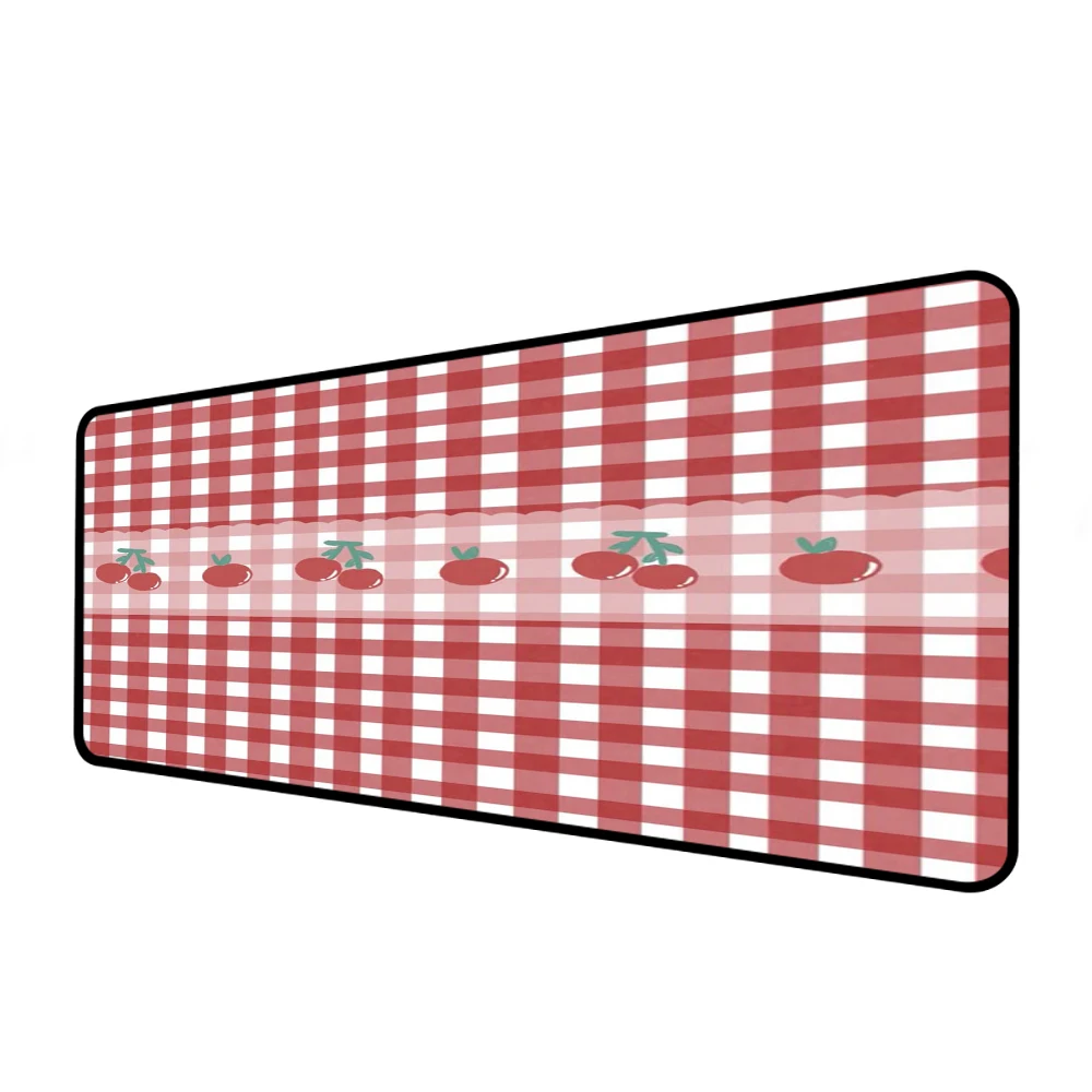 

Red Gingham XXL Mouse Pad Vintage Checkered Desk Mat Cute Cottagecore Aesthetic Desk Accessory for Home Office