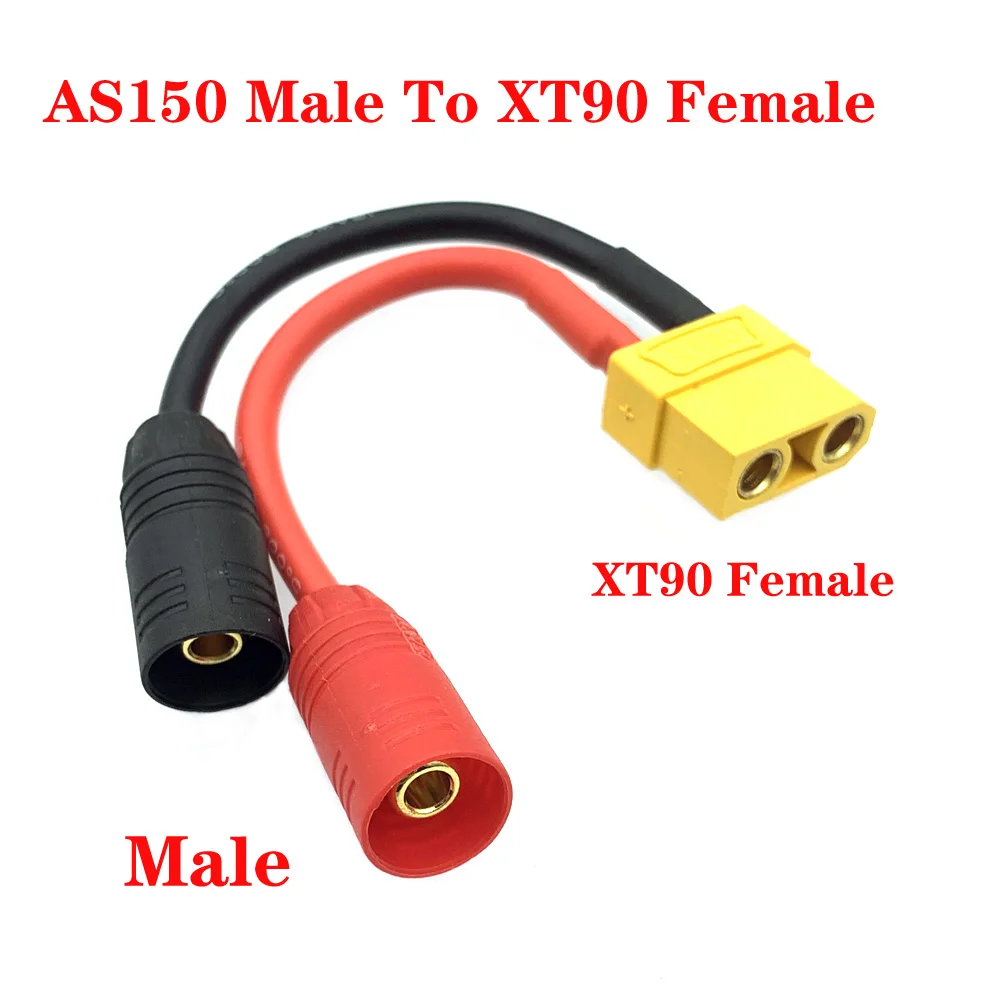 XT60/XT90 to AS150 Male/Female Plug Conversion Cable 12AWG Silicone Wire charge connector Adapter  for Battery RC Dron UAV Model