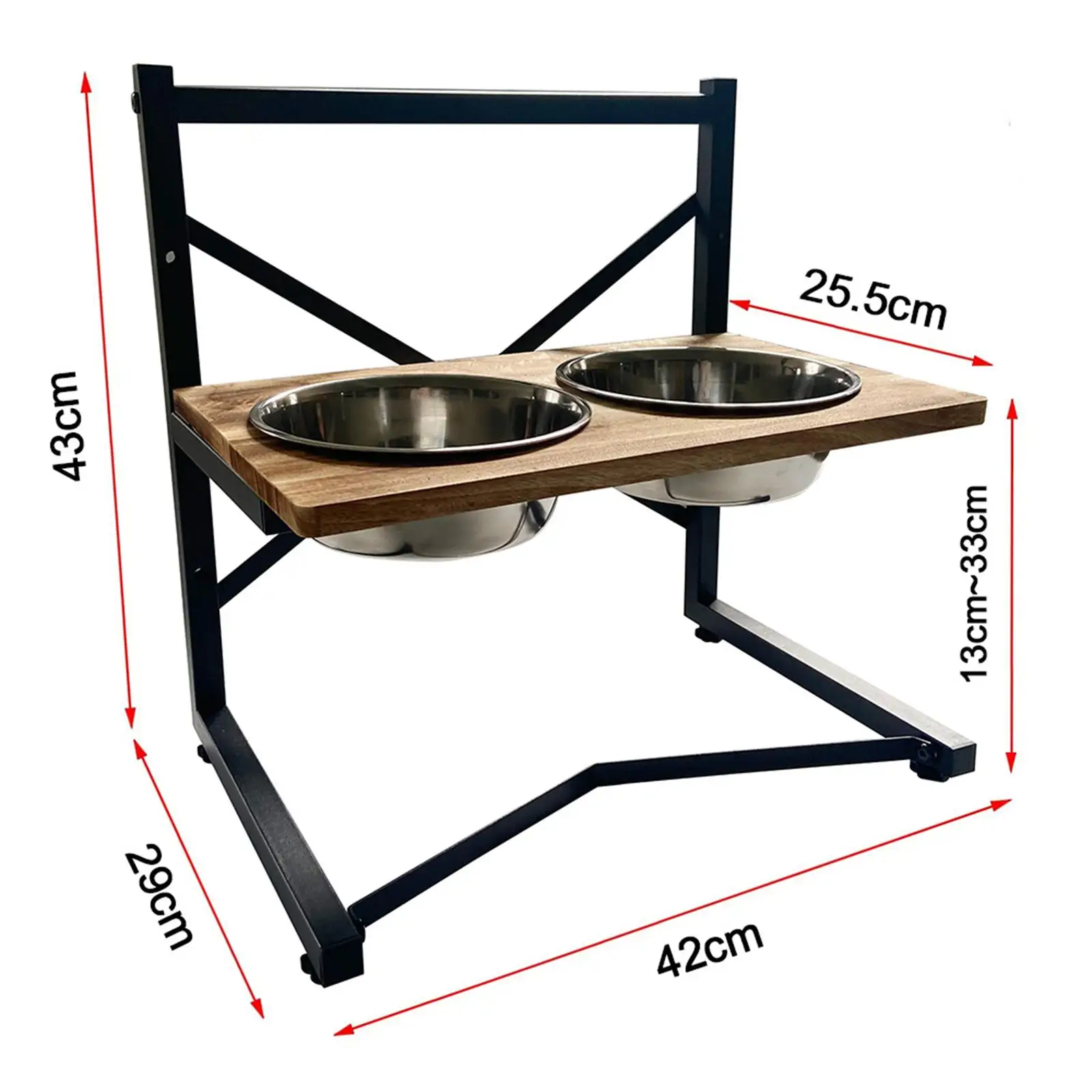 Elevated Dog Bowls Raised Pet Bowl Accessories 12 Adjustable Height Dog Dish Feeder Feeding Bowl for Small Medium Large Dogs