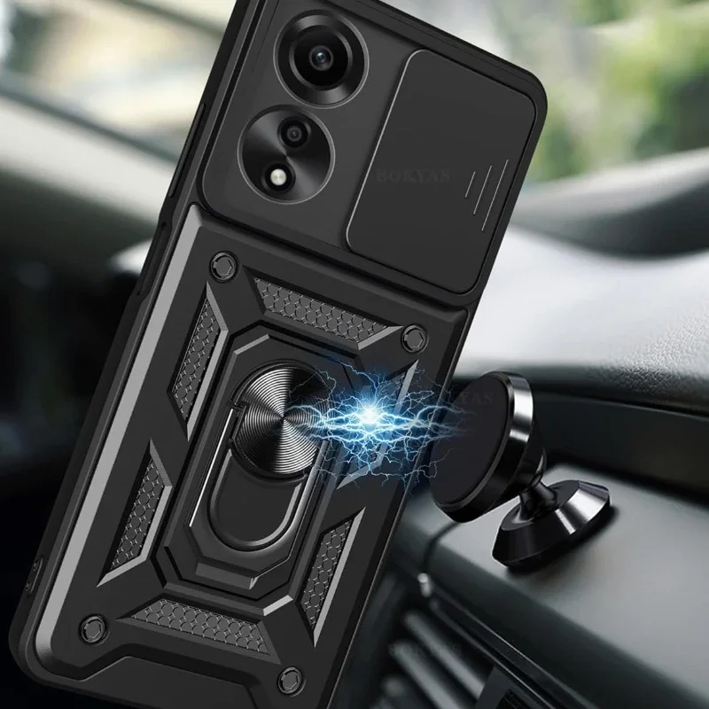 Military Armor Case For OPPO A60 A79 A80 5G A40 A40M A3 Pro Cover Lens Protection Ring Stand Holder Coque Fundas