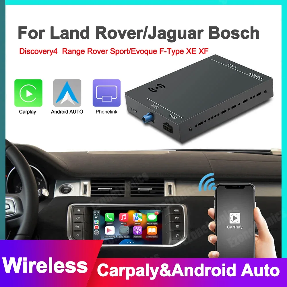 Wireless Apple CarPlay Retrofit Kit for Land Range Rover Evoque Discovery 4 Jaguar XE XF F Type Android Auto Mirror Link