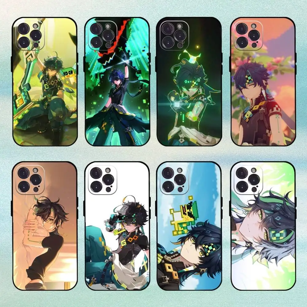 

Ginichi - Genshin Impact - Dragon Hunter Phone Case For iPhone 16 15 14 13 12 11 Pro Max Plus,5G Soft Black Case