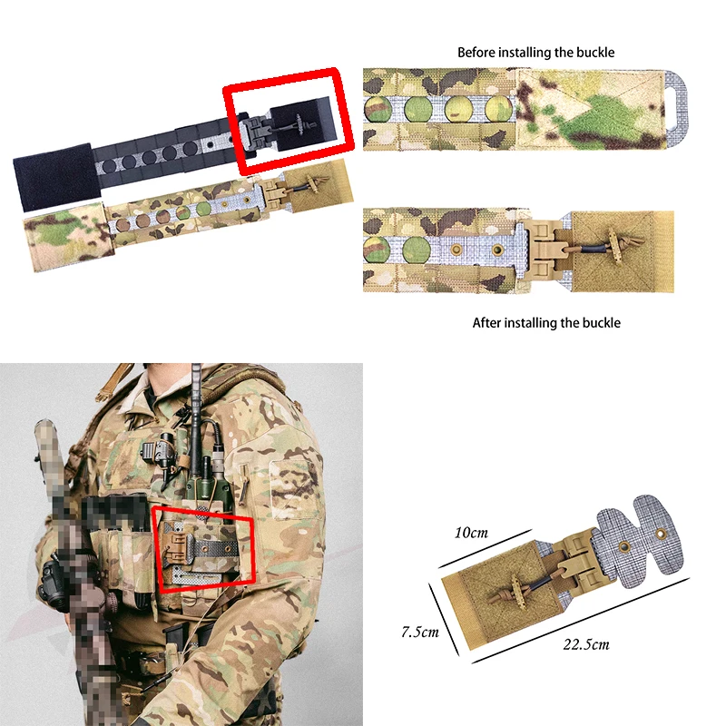アサルトウエストシステムとプレートホルダー用のクイックリリースアダプター、強化コンバーターキット-2色のタクティカル装備