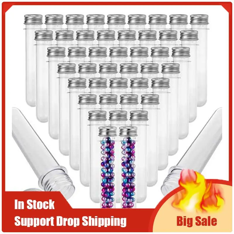 

A70U New 50 Pcs Transparent Test Tube For Scientific Experiments Party Decorate The House Candy Storage