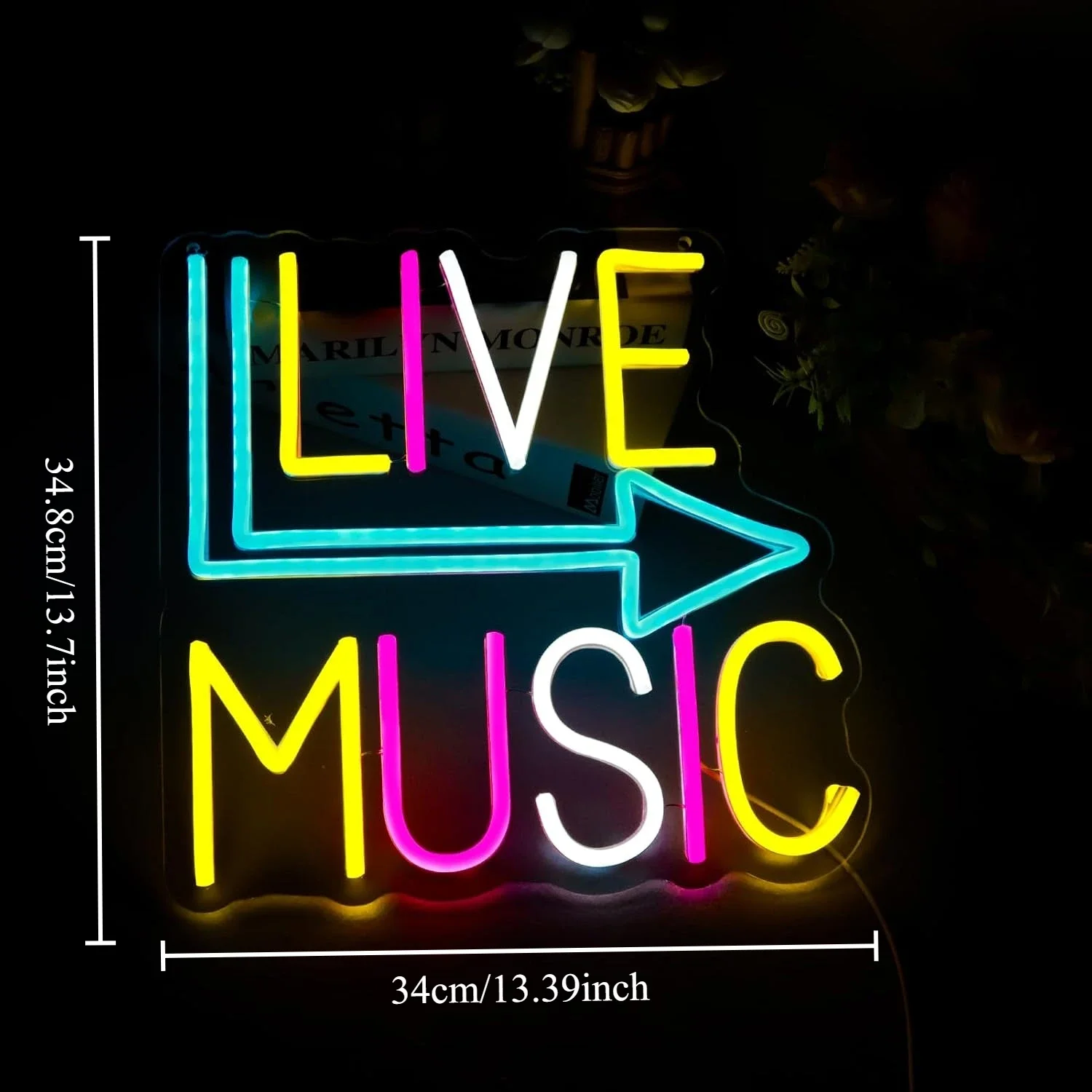 لايف الموسيقى النيون تسجيل ملون LED ضوء النيون لغرفة النوم غرفة الألعاب غرفة البث الموسيقى استوديو على الهواء جدار ديكور عكس الضوء #4