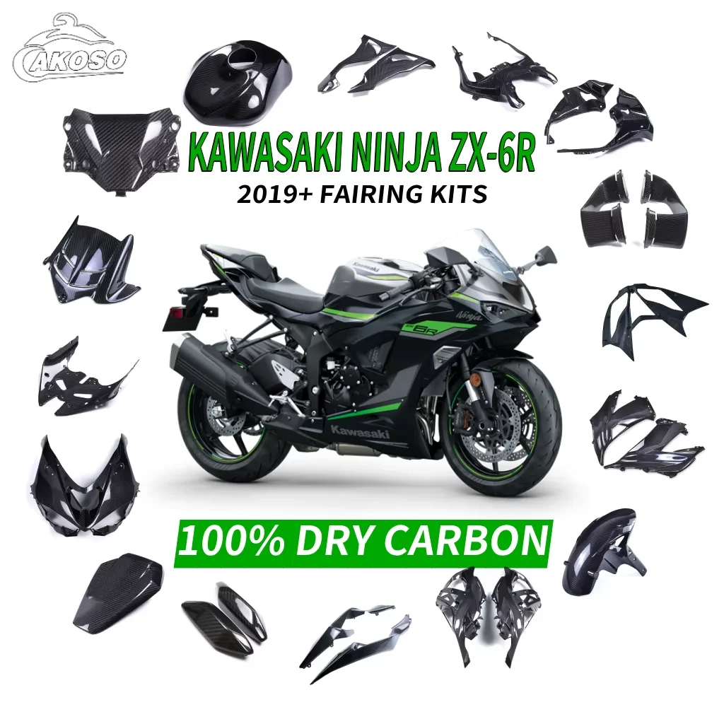 

For Kawasaki ZX-6R 2019-2024 Carbon Fiber Full Fairing Kit Motorcycle Bodywork Exterior Parts Modified Accessories