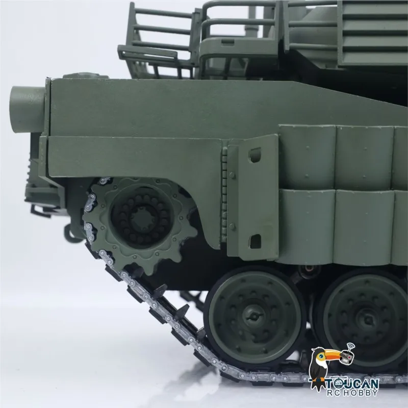 3918 Abrams M1A2 TOUCAN TUSK II 1/16 tanque de Control remoto de Metal IR caja de cambios de doble flujo torreta 360 rotación barril retroceso elevación
