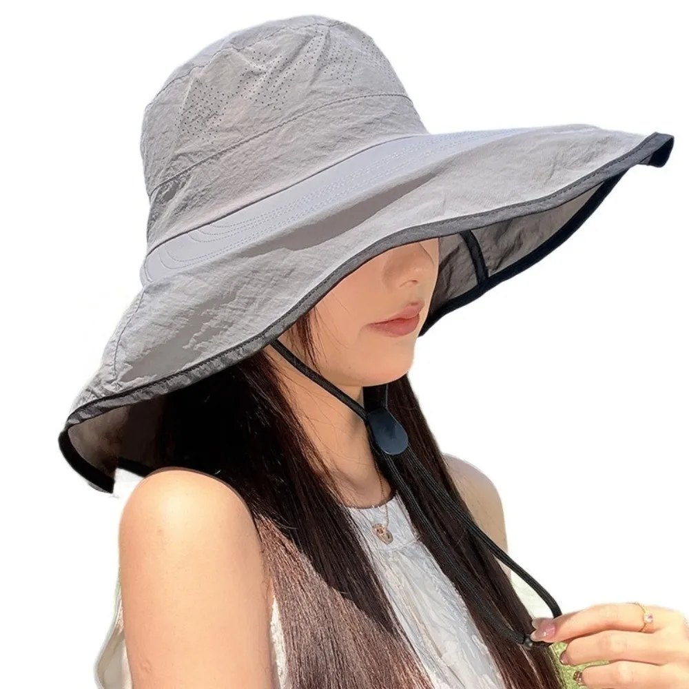 

New Anti-UV Fisherman Hat Wide Brim 50+UPF Protection Sun Hat Quick-dry Adjustable Beach Cap Summer
