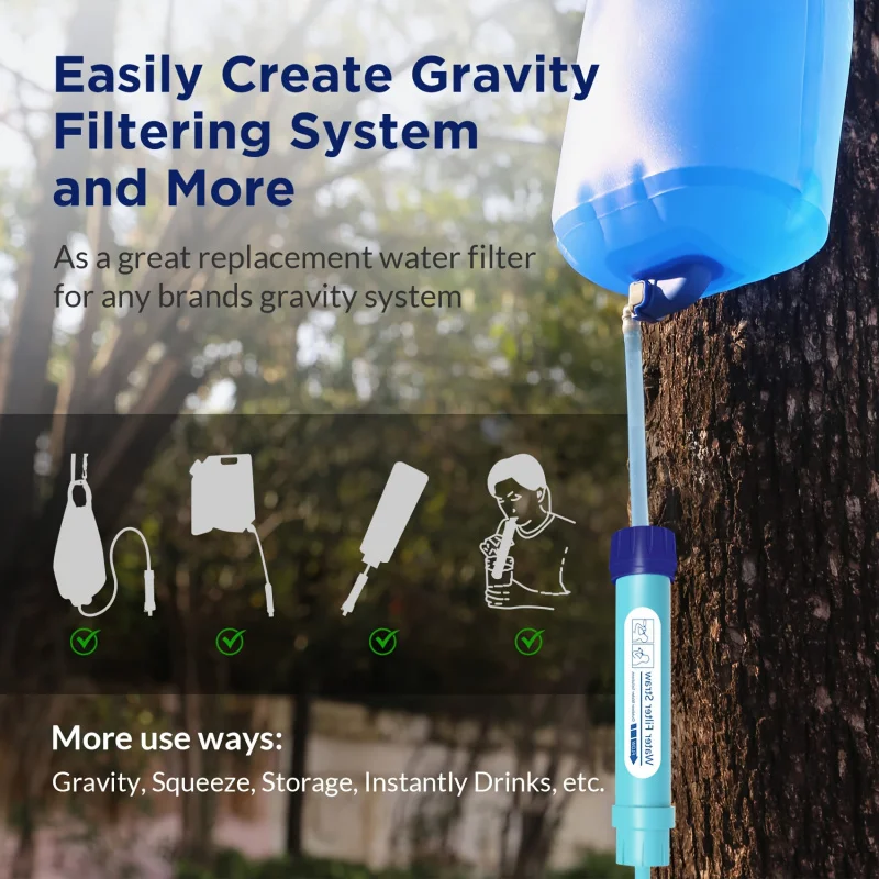 Outdoor Water Purifier Portable Emergency Disaster Relief Survival Tool Set Direct Drinking Water Filter Straw