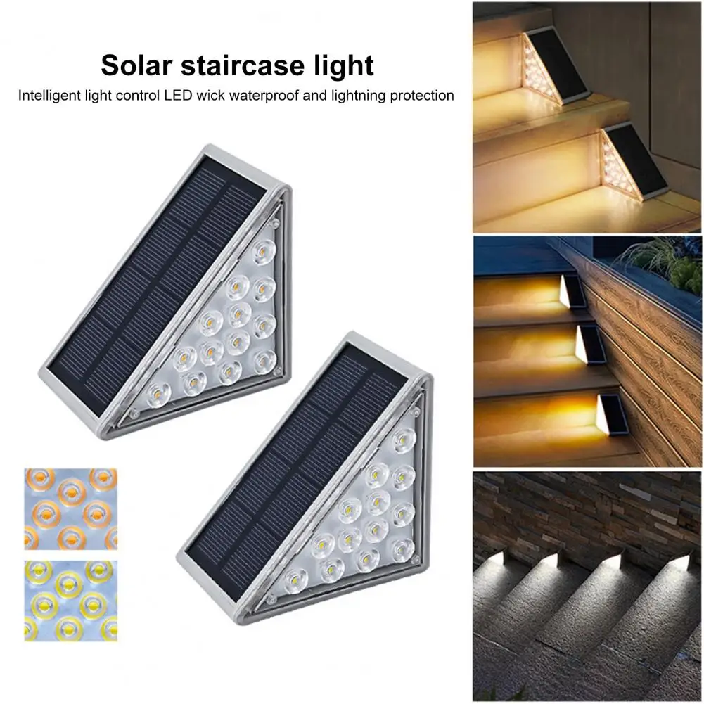 

Led Lamp Effortless Outdoor Ip68 Waterproof Solar Stair Lights Auto On/off Simple Installation Set of 6 Warm White Deck Step