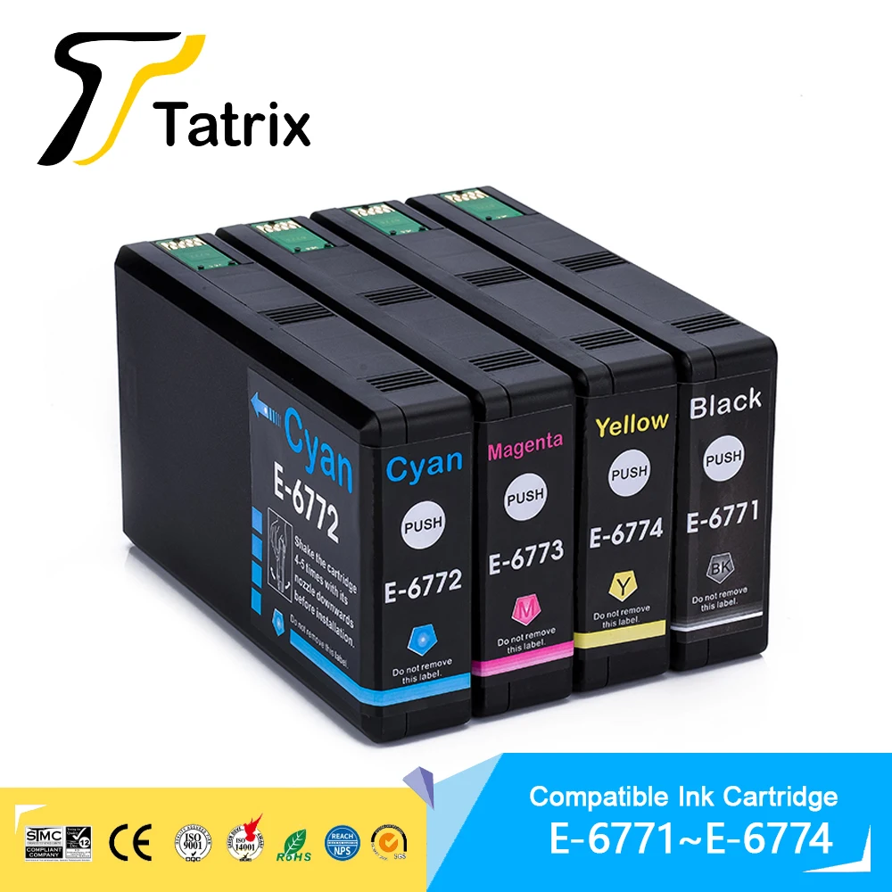 Tatrix For Epson T6771 T6772 T6773 T6774 Compatible Ink Cartridge For  WorkForce Pro  WP-4011/4022/4091/4092/4511/4521/4531/4532