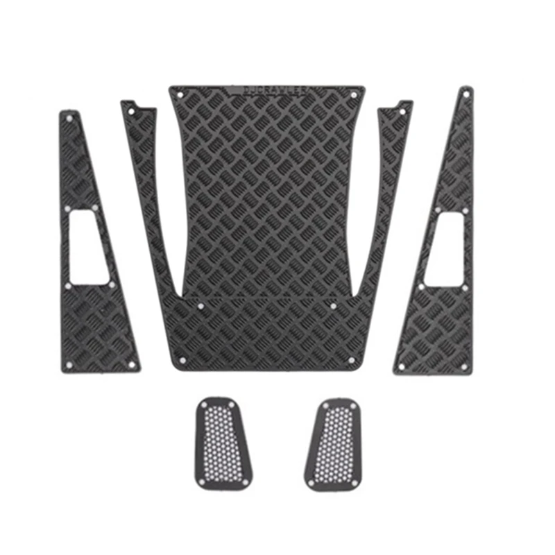 โลหะเหล็ก Hood แผ่นลื่นไถลตกแต่งแผ่น Grille Trim สําหรับ Traxxas TRX4M Defender 1/18 RC รถอะไหล่อัพเกรด