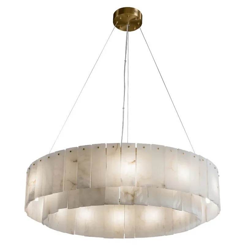 

Light luxury atmosphere living room chandelier modern all-copper marble chandelier designer dining room