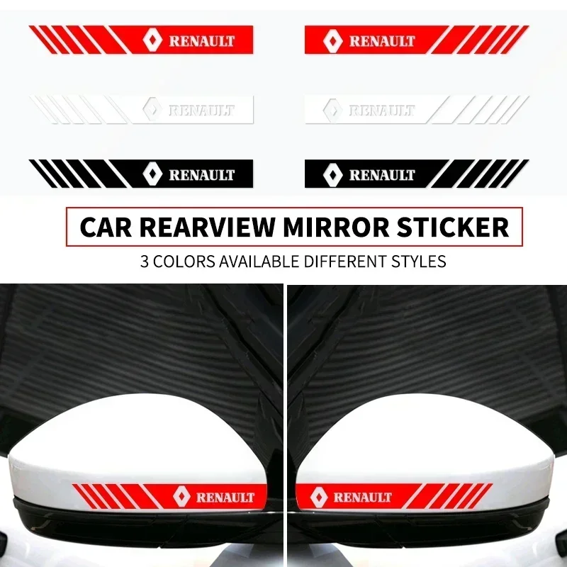 

2 шт. наклейки на зеркала заднего вида, боковые полосы, DIY-декор для Renault DACIA Fluence Scenic Loguna Logan Twingo Clio Captur ZEO
