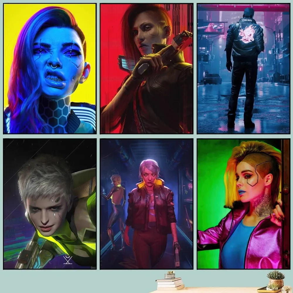 

C-Cyber 2-0-7-7 pUNK Poster DIY Vintage Movie Poster Wall Art Painting Study Stickers Big Szie Wall Painting