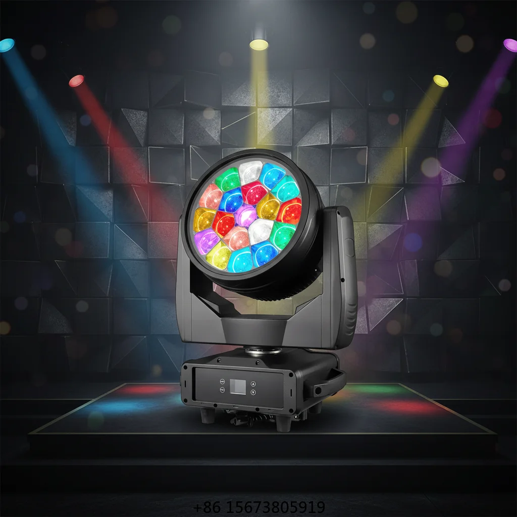 

Светодиодный прожектор QSE Lighting Outdoor 19x40W RGBW Bee Eye с зумом и вращающейся головкой, IP65, управление DMX512