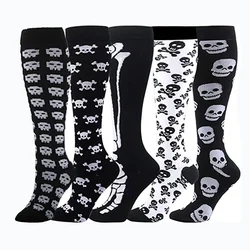 Varicocele Socks Compression Socks Christmas Halloween Skull Bone Bat Tooth Men's Sports Stockings Cycling Running Nurse Gift