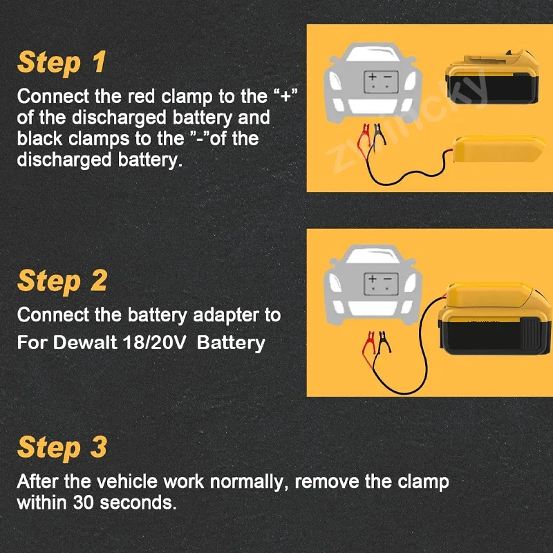 Imagem -05 - Carro Emergência Start Power Bateria Dewalt 20v Bateria Carregamento Tesouro Automotivo Jump Starter Alta Qualidade