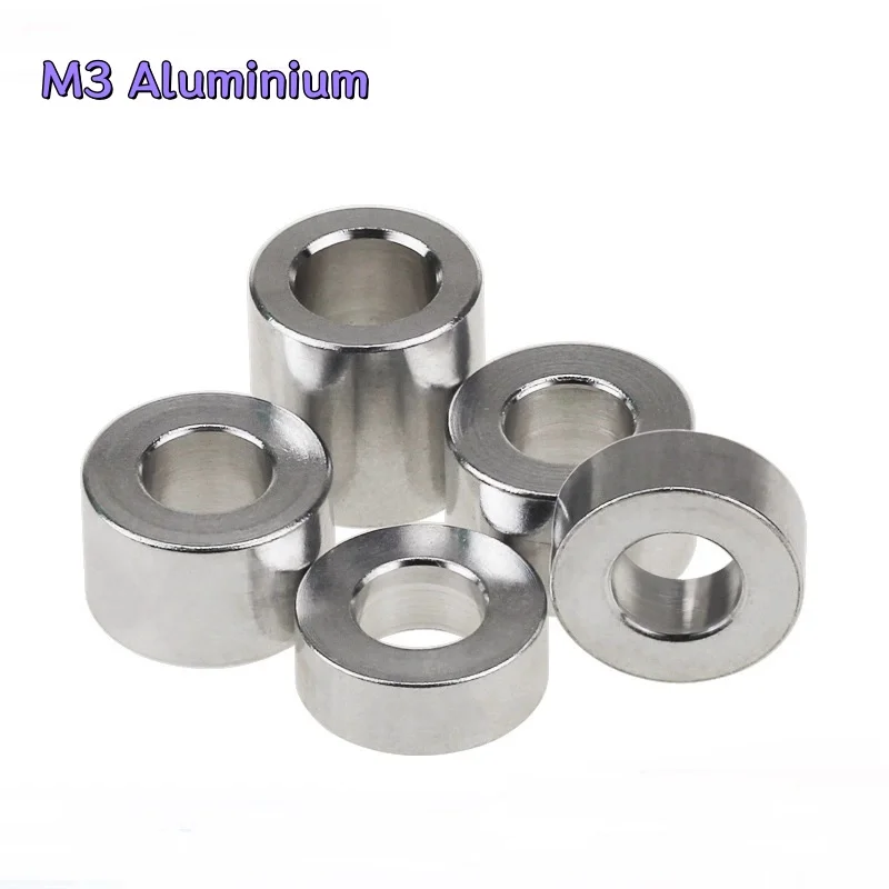 M3 5Pcs Aluminum Flat Washer Bushing Gasket Spacer Isolation Bushing Round Hollow