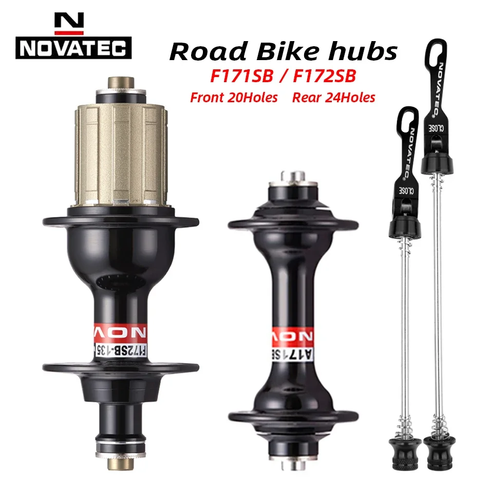 

NOVATEC F171SB/F172SB Road Bike Hubs 100/130mm Quick Release Front 20Holes Rear 24Holes 4pcs Sealed Bearings Bicycle Hubs