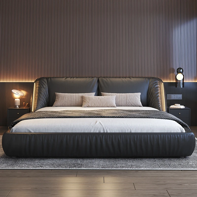 

Leather Sleeping Massage Bed Human Dog Luxury Double Bedroom Modern Sofa Bed Design Simple Letto Matrimoniale Trendy Furniture