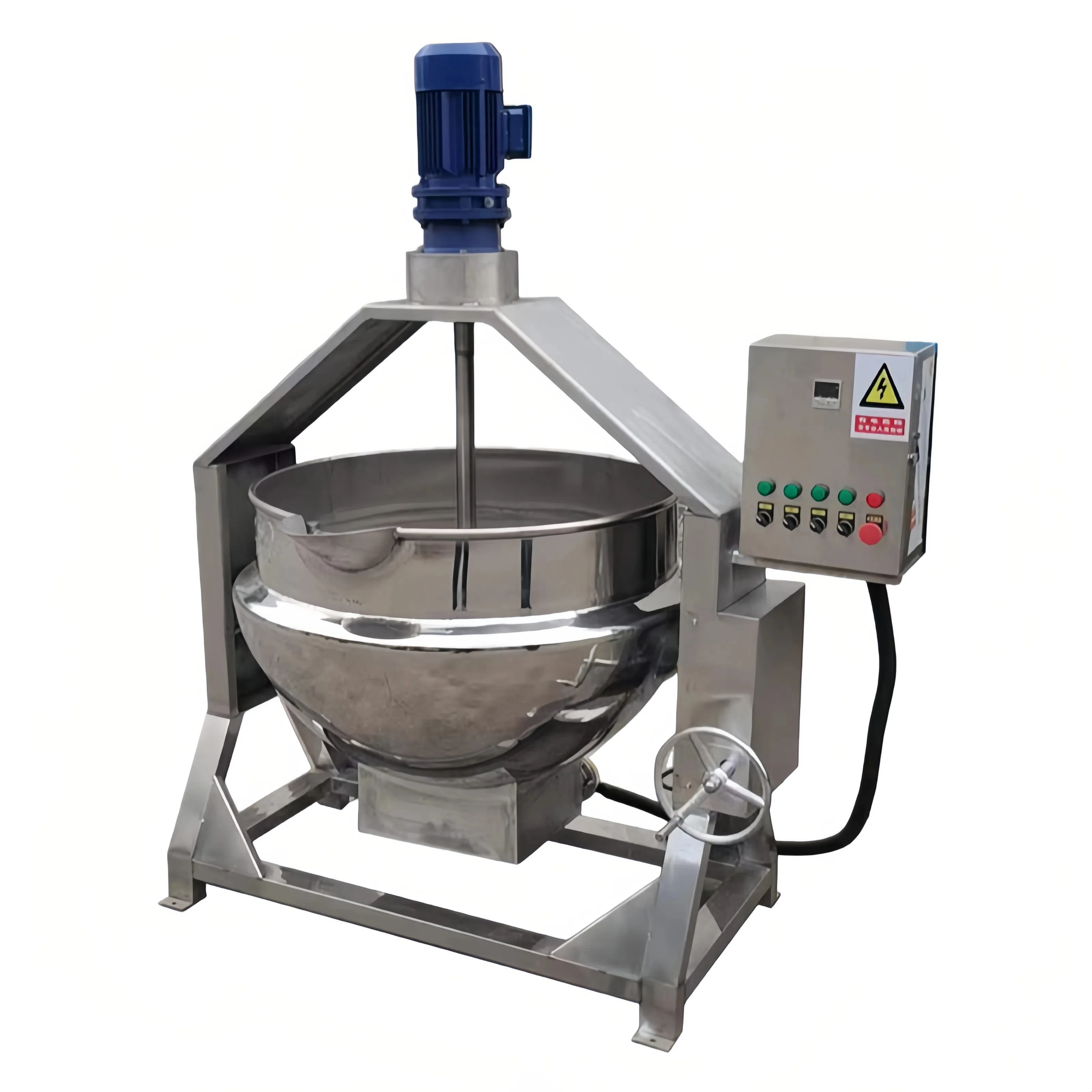 

Mixing Pot Heated Automatic Self Stirring Cooking Pot Paste Sauce Jam Steam Electric Heating Jacketed Kettle With Mixer