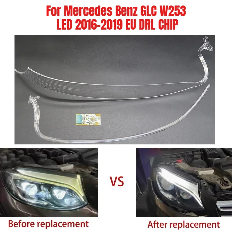 Résoudre le problème de jaunissement pour Mercedes-Benz White Angel Eye Chip GLC W253 16-2019 LED European Ballast Car DRL CHIP Light Brow