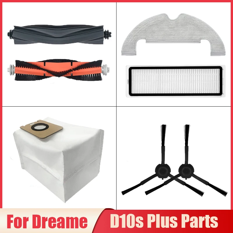 Dust Bags Side / Roller Brush Spare Parts For Dreame D10s Plus Robot Vacuum Cleaner Accessories Hepa Filter Mop Cloth Pads