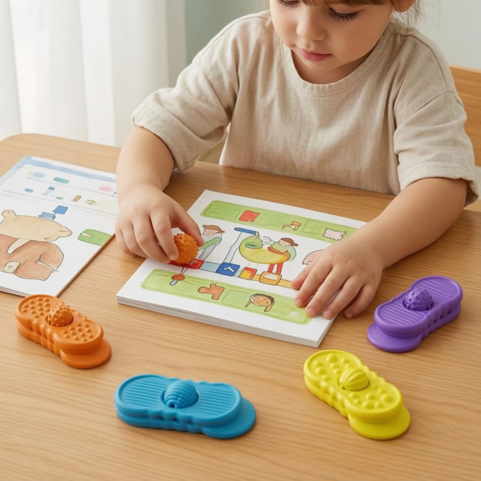 4 Pieces Silicone Fidget Toy Compact Sensory Fidget Toy Quiet Fidgets Portable Silent for Children, Classroom, Office