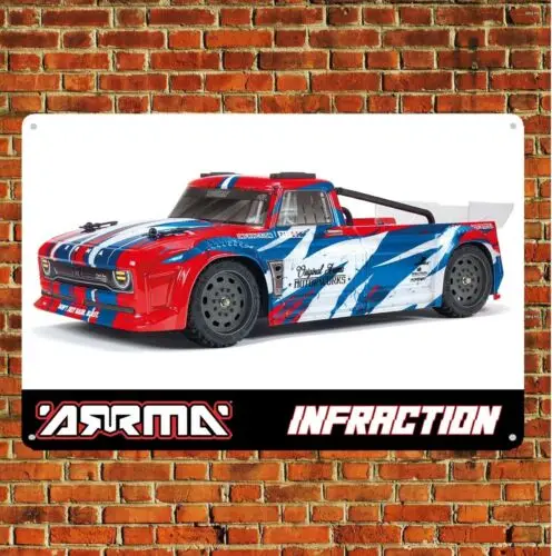 Metal Poster Rc Car Tin Sign Plaque Arrma Infraction