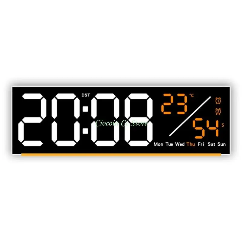 X90F Large Digital Wall Clock with Big LED Display,Date Temperature Wall Desk Clocks