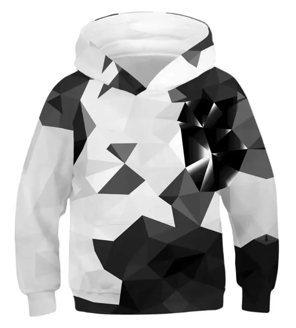 3D Print Black White Landscapes Kids Hoodies Teen Sweatshirt Boy Girl Winter Clothes Casual Long Sleeve Children Pullover Tops