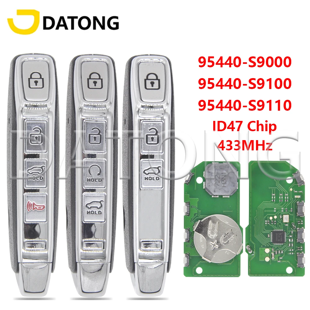 Datong World Car Remote Key For KIA Telluride 2019-2022 Genuine ID47 Chip 433MHz 95440-S9000/S9100/S9110 TQ8-FOB-4F24 Proximity