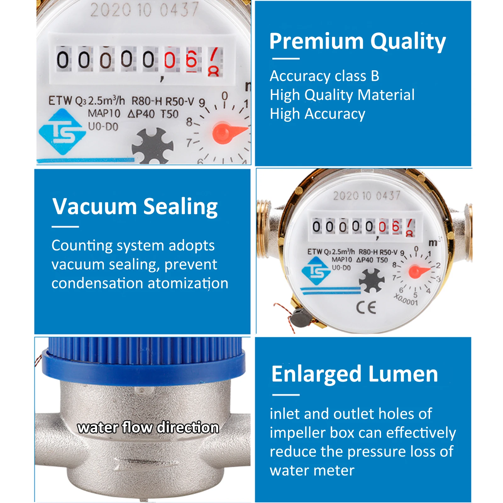 15 مللي متر 1/2 بوصة عداد المياه الباردة قراءة مقياس التدفق المكعب 360 قابل للتعديل عداد دوار قياس المياه متر 0.0001 للحديقة