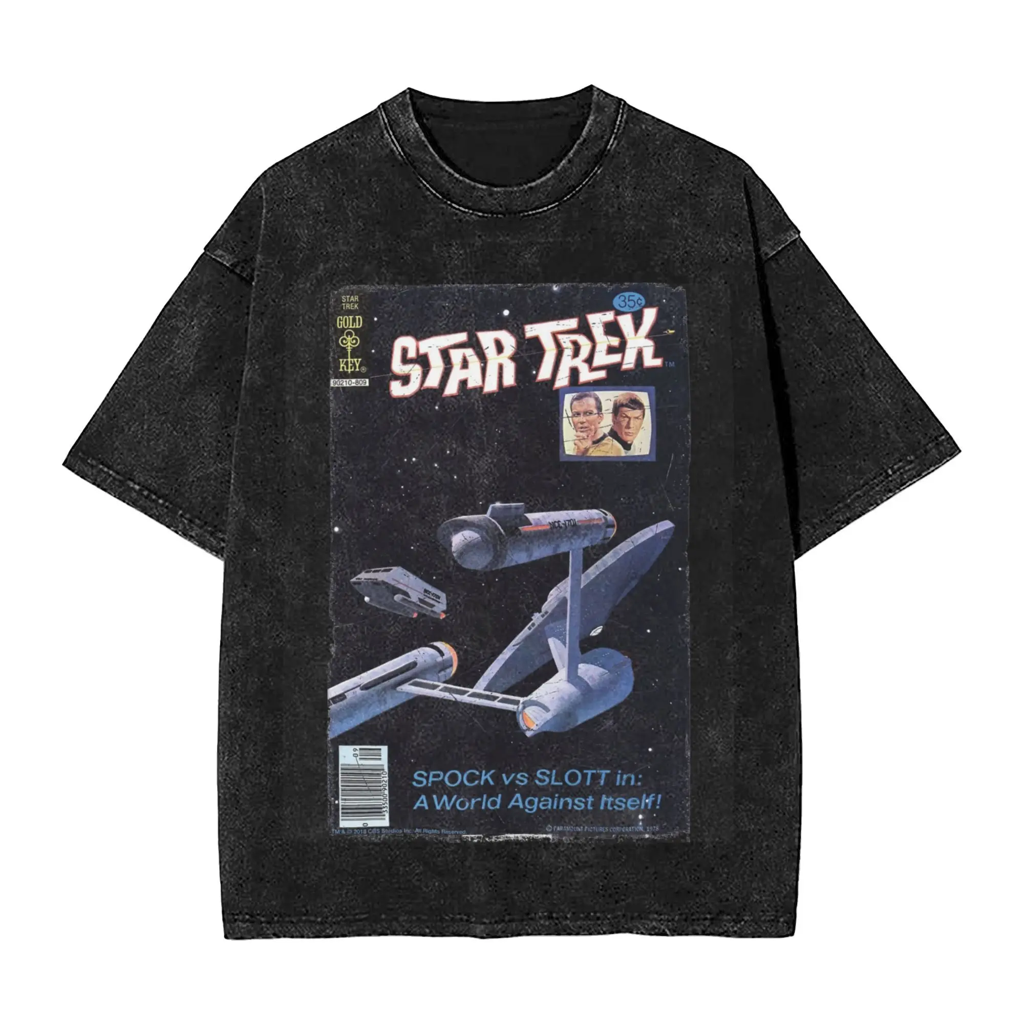 

Novelty Men Women Stars Treks Original Series U.S.S. Enterprise Tee Shirt Cotton Washed Vintage Comic Book T Shirts Apparel